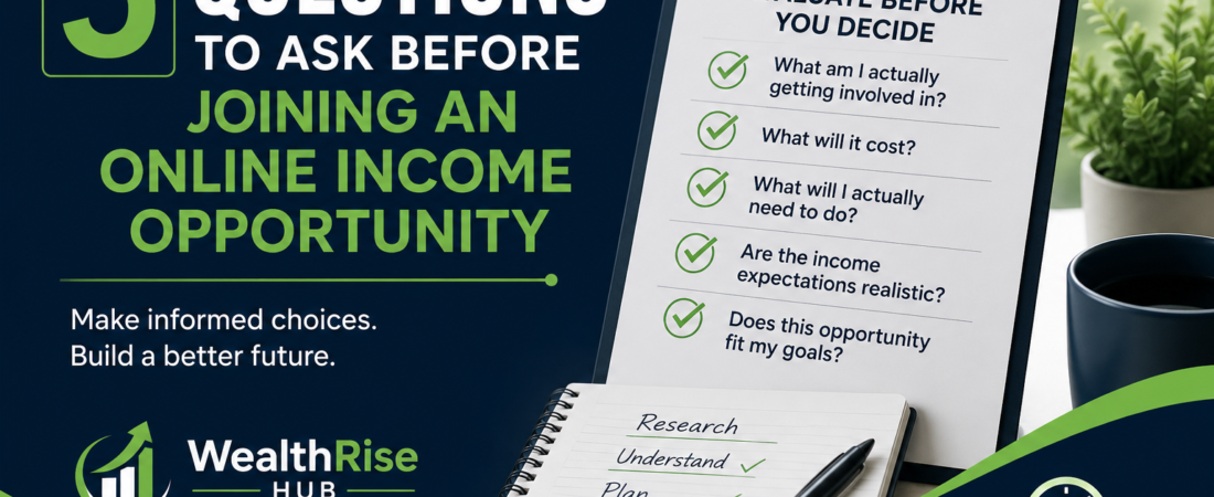 5 Questions to Ask Before Joining an Online Income Opportunity